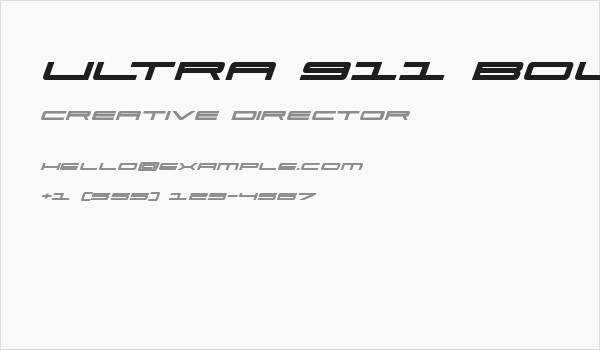 Ultra 911 Bold Italic Business Card