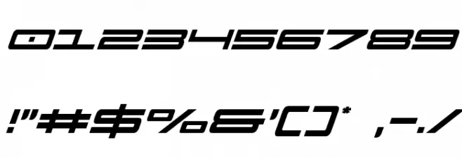 Ultra 911 Condensed Italic Font OTHER CHARS
