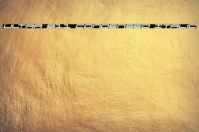 Ultra 911 Condensed Italic Example 2