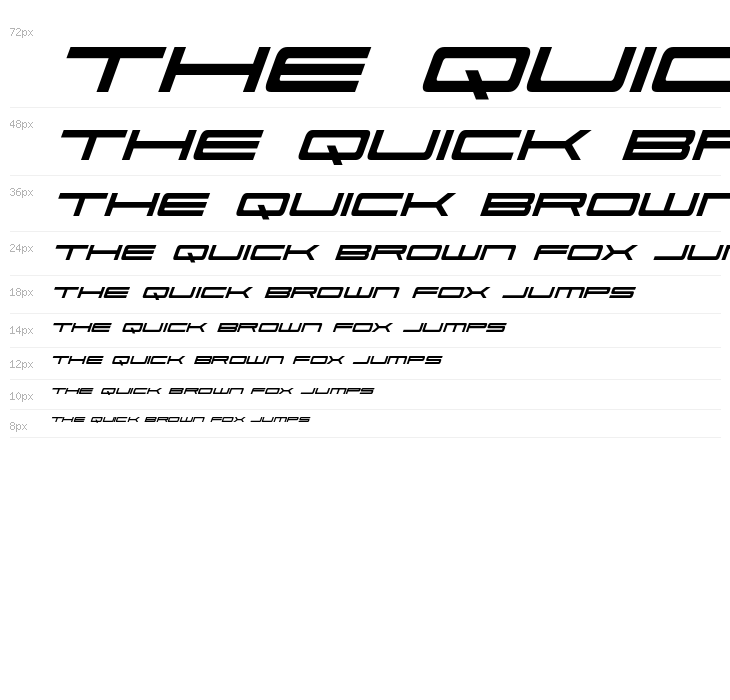 Ultra 911 Condensed Italic Waterfall