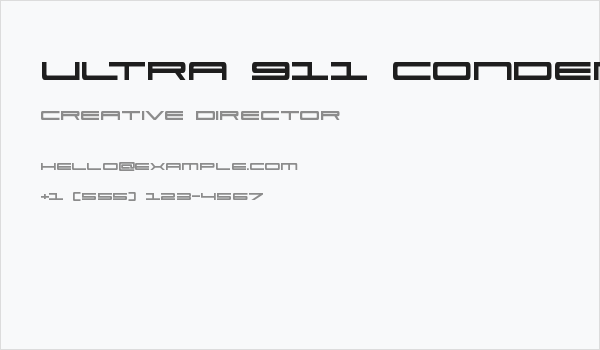 Ultra 911 Condensed Business Card