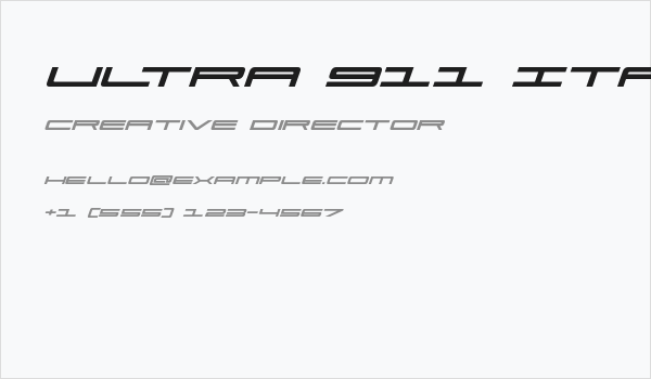 Ultra 911 Italic Business Card