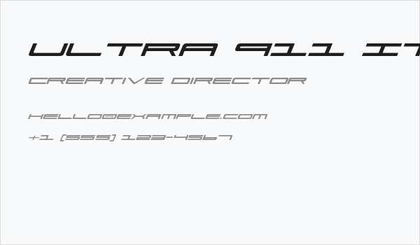 Ultra 911 Italic Business Card