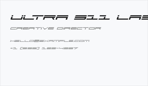 Ultra 911 Laser Italic Business Card