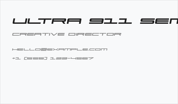 Ultra 911 Semi-Italic Business Card