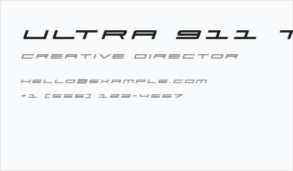 Ultra 911 Title Italic Business Card
