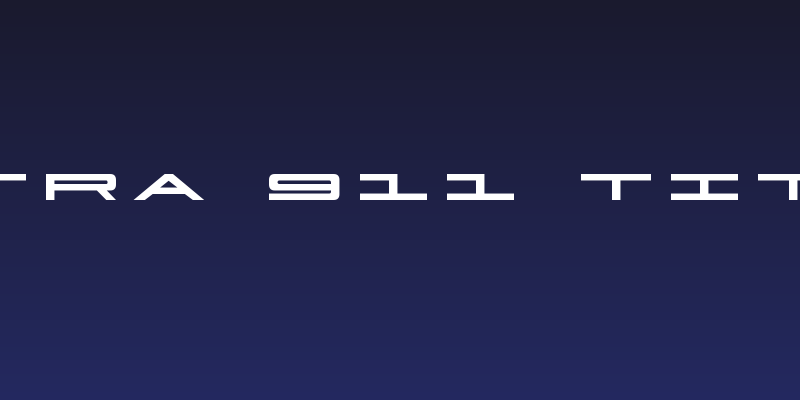 Ultra 911 Title Social Header