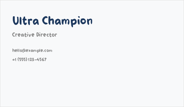 Ultra Champion Business Card