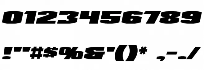 UltraViolent BB Italic Font OTHER CHARS