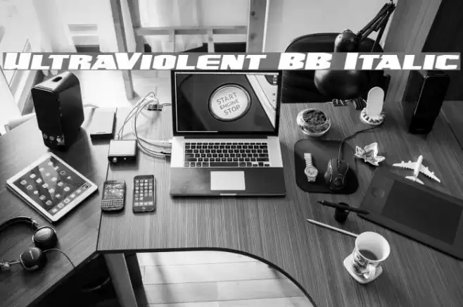 UltraViolent BB Italic Font examples