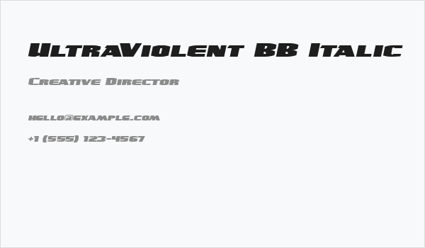 UltraViolent BB Italic Business Card