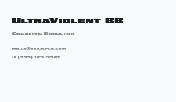 UltraViolent BB Business Card