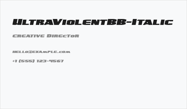 UltraViolentBB-Italic Business Card