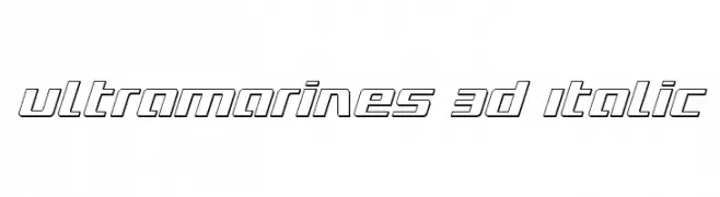 Ultramarines 3D Italic  免费字体下载