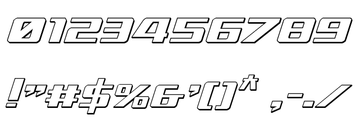 Ultramarines 3D Italic Font OTHER CHARS