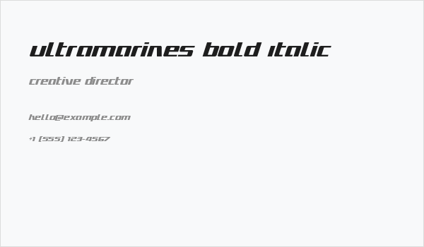 Ultramarines Bold Italic Business Card