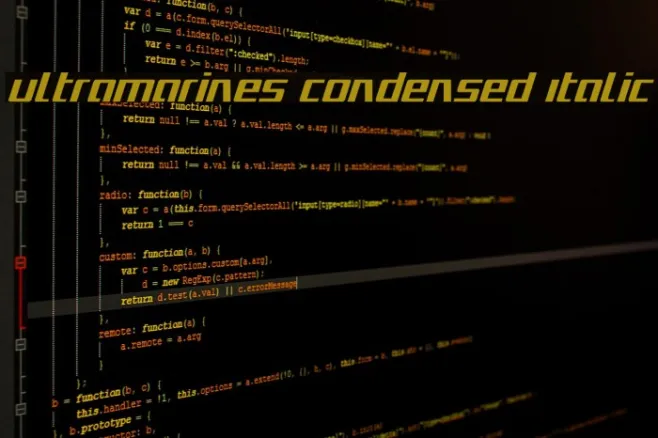 Ultramarines Condensed Italic Example 3