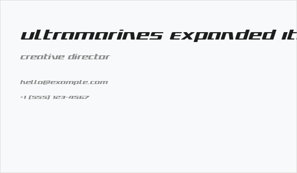 Ultramarines Expanded Italic Business Card
