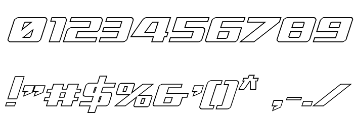 Ultramarines Outline Italic Font OTHER CHARS