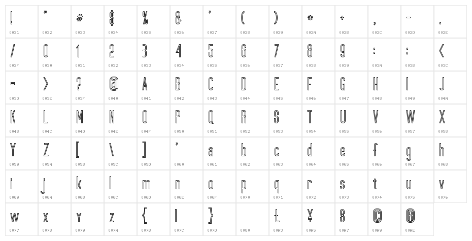 ultimatum bold line Character Map