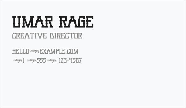 Umar Rage Business Card