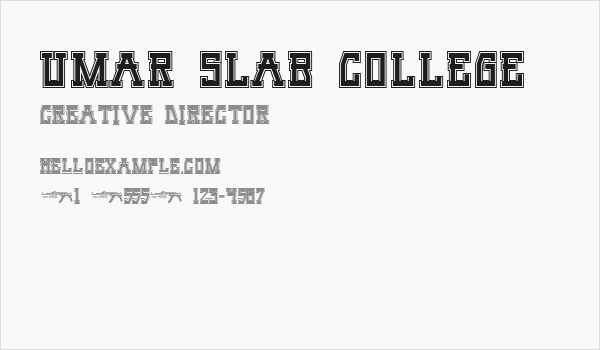 Umar Slab College Business Card