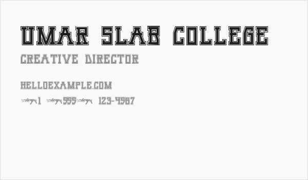 Umar Slab College Business Card