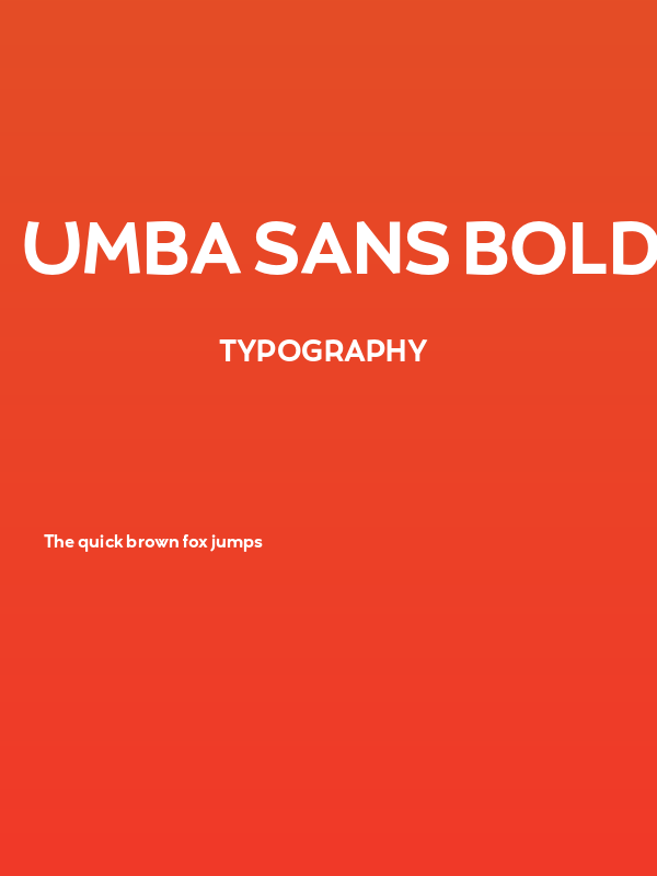 Umba Sans Bold Demo Poster