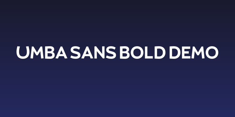Umba Sans Bold Demo Social Header