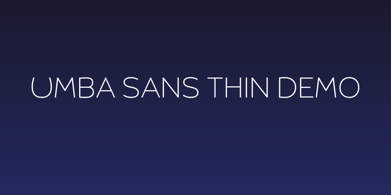 Umba Sans Thin Demo Social Header