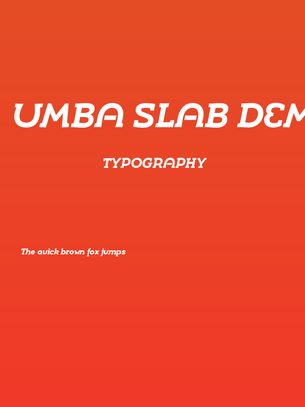 Umba Slab Demo Alt Bold Italic Poster
