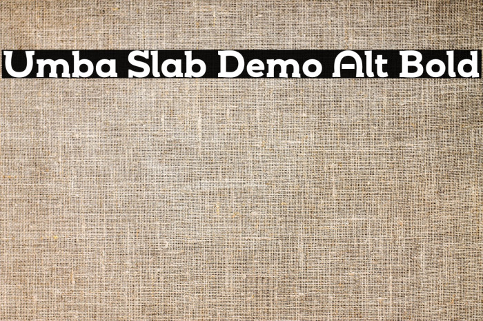 Umba Slab Demo Alt Bold Example 2