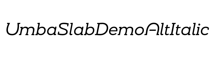 Umba Slab Demo Alt Italic  Free Fonts Download