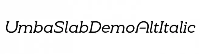 Umba Slab Demo Alt Italic  Frei Schriftart Herunterladen