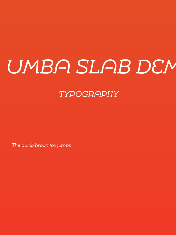 Umba Slab Demo Alt Italic Poster