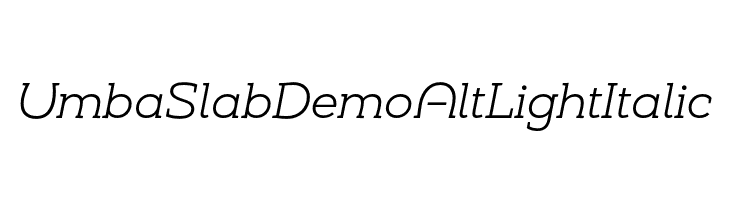 Umba Slab Demo Alt Light Italic  font caratteri gratis