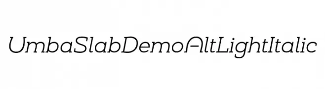 Umba Slab Demo Alt Light Italic  Descarca Fonturi Gratis