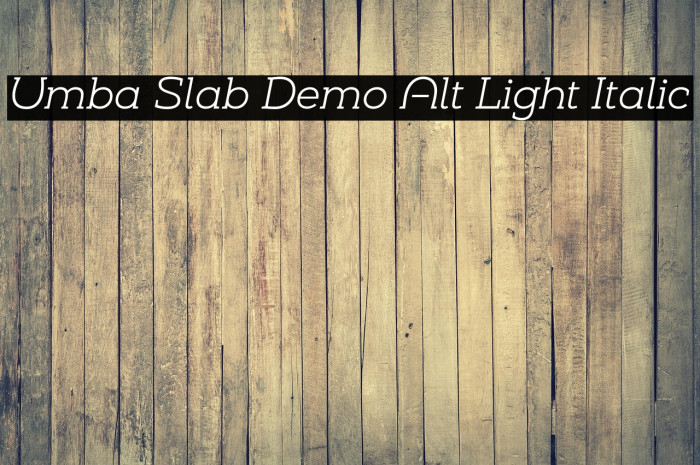 Umba Slab Demo Alt Light Italic Example 2