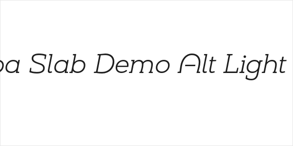 Umba Slab Demo Alt Light Italic Logo