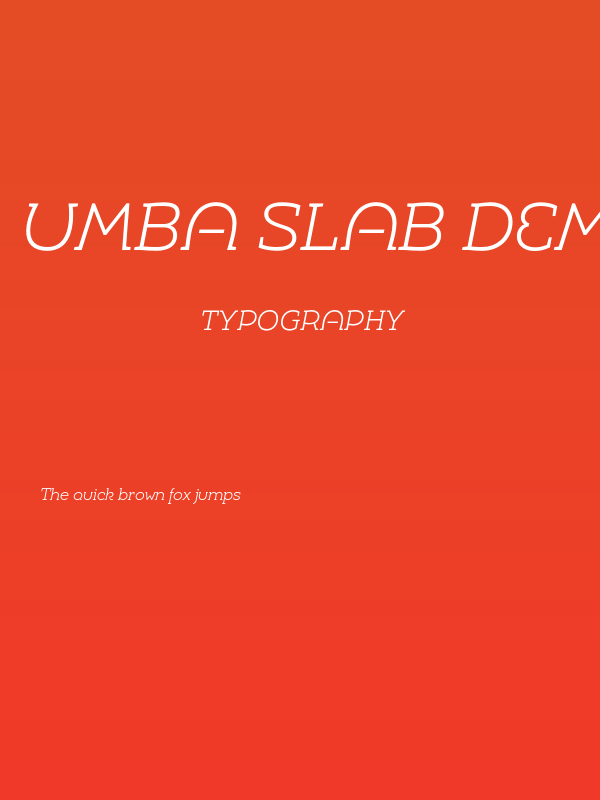 Umba Slab Demo Alt Light Italic Poster