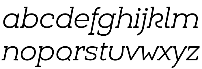 Umba Slab Demo Alt Light Italic Font LOWERCASE