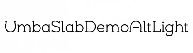 Umba Slab Demo Alt Light  नि: शुल्क फ़ॉन्ट्स डाउनलोड