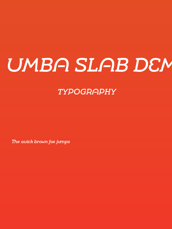 Umba Slab Demo Alt Medium Italic Poster