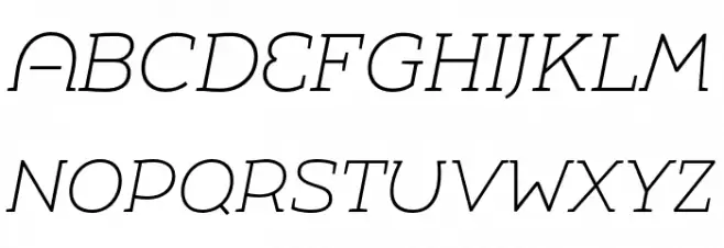Umba Slab Demo Alt Thin Italic Schriftart Groß