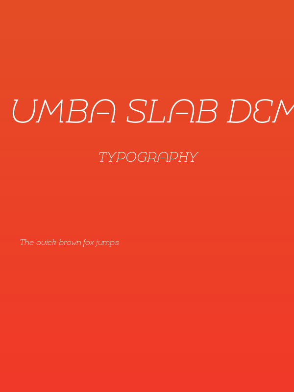Umba Slab Demo Alt Thin Italic Poster