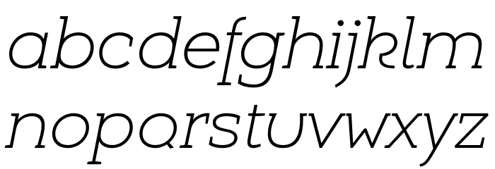 Umba Slab Demo Alt Thin Italic Font LOWERCASE