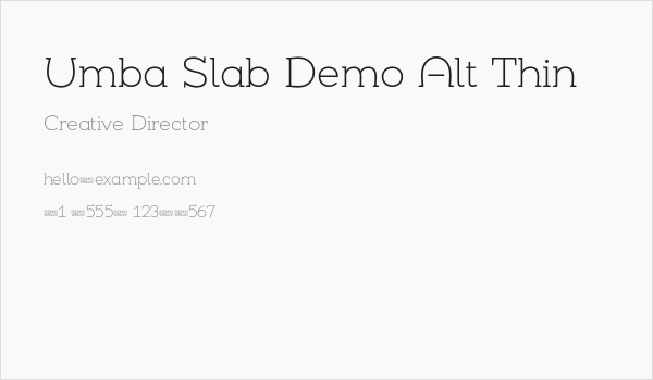 Umba Slab Demo Alt Thin Business Card