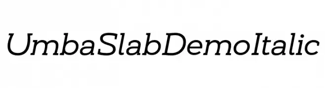 Umba Slab Demo Italic  नि: शुल्क फ़ॉन्ट्स डाउनलोड