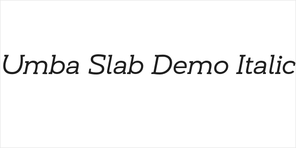 Umba Slab Demo Italic Logo