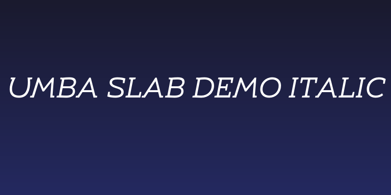Umba Slab Demo Italic Social Header